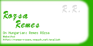rozsa remes business card